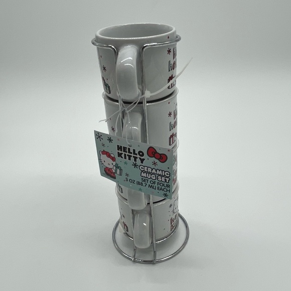 Hello kitty Christmas espresso mug stacked set 4 mugs- two have same design - Picture 4 of 4